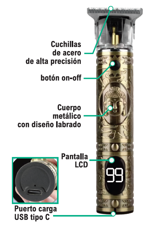 Maquinilla cortapelo con pantalla