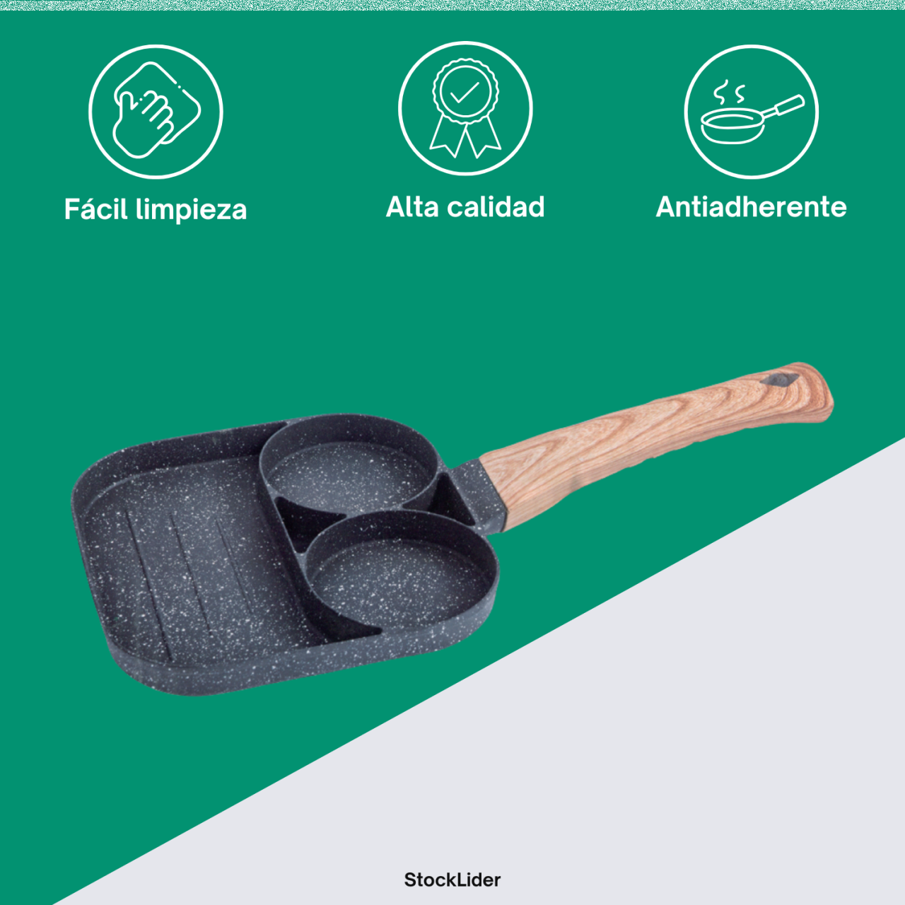 Sartén de 3 compartimentos