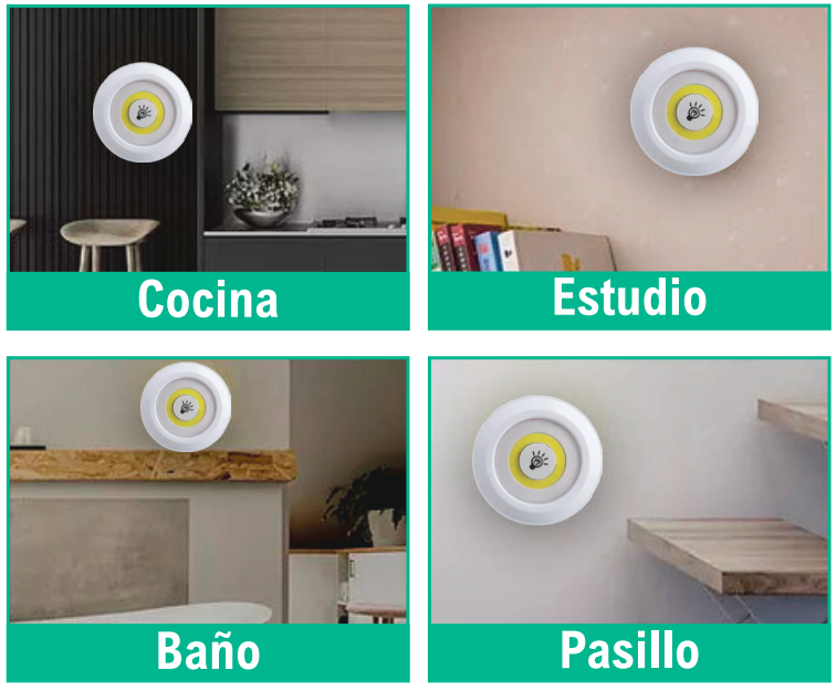 Set 3 lámparas LED COB + mando