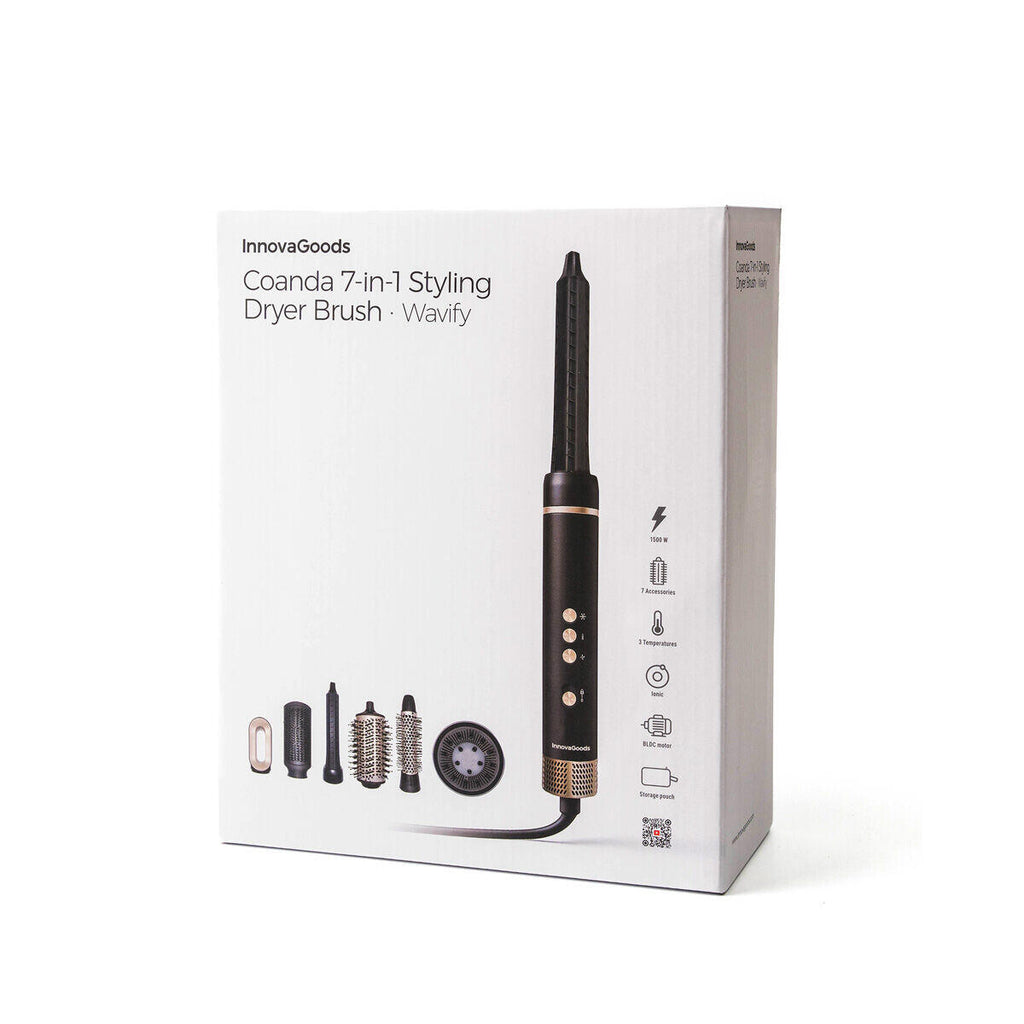 Cepillo de Aire Secador y Moldeador Multifunción Iónico con Tecnología Coanda y 7 Accesorios Wavify InnovaGoods